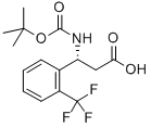 (R)-3-((TERT-ブチルトキシカルボニル)アミノ)-3-(2-(トリフルオロメチル)フェニル)プロパン酸 化学構造式