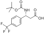 (R)-3-((TERT-ブチルトキシカルボニル)アミノ)-3-(4-(トリフルオロメチル)フェニル)プロパン酸 化学構造式