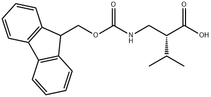 FMOC-(R)-2-(氨甲基)-3-甲基丁酸 结构式