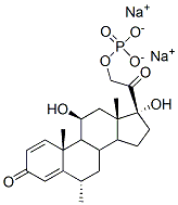 Pregna-1,4-diene-3,20-dione, 11,17-dihydroxy-6-methyl-21-(phosphonooxy)-, disodium salt, (6alpha,11beta)- Structure