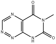 6-メチルピリミド[5,4-e]-1,2,4-トリアジン-5,7(1H,6H)-ジオン 化学構造式