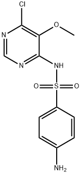 4-AMINO-N-(6-CHLORO-5-METHOXY-4-PYRIMIDINYL)BENZENESULFONAMIDE 化学構造式