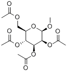 メチル2-O,3-O,4-O,6-O-テトラアセチル-β-D-マンノピラノシド 化学構造式