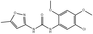 1-(5-クロロ-2,4-ジメトキシフェニル)-3-(5-メチルイソキサゾール-3-イル)尿素 化学構造式