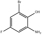 2-アミノ-6-ブロモ-4-フルオロフェノール 化学構造式