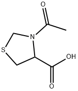 3-アセチル-4-チアゾリジンカルボン酸 化学構造式