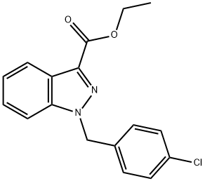 ETHYL 1-(P-CHLOROBENZYL)-INDAZOLYL-3-CARBOXYLATE 结构式