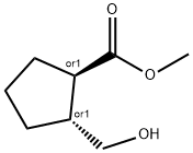 Cyclopentanecarboxylic acid, 2-(hydroxymethyl)-, methyl ester, (1R,2R)-rel- Structure