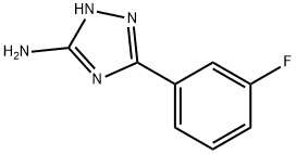 5-(3-フルオロフェニル)-4H-1,2,4-トリアゾール-3-アミン 化学構造式