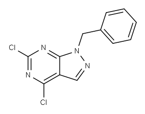 1-苄基-4,6-二氯-1H-吡唑并[3,4-D]嘧啶 结构式