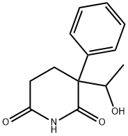 3-(1-ヒドロキシエチル)-3-フェニル-2,6-ピペリジンジオン 化学構造式