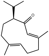 (10S,2E,6E)-3,7-ジメチル-10-イソプロピル-2,6-シクロデカジエン-1-オン 化学構造式