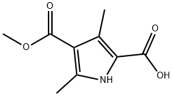 4-(甲氧羰基)-3,5-二甲基-1H-吡咯-2-羧酸, 50296-60-1, 结构式