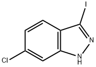 6-クロロ-3-ヨード-1H-インダゾール 化学構造式