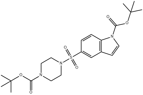 1-BOC-5-(4-叔丁氧基羰基-1-哌嗪)-磺酰基-1H-吲哚, 503045-76-9, 结构式
