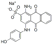 sodium 1-amino-9,10-dihydro-4-[(4-hydroxyphenyl)amino]-9,10-dioxoanthracene-2-sulphonate 结构式