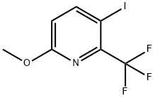 3-ヨード-6-メトキシ-2-(トリフルオロメチル)ピリジン 化学構造式