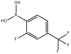 2-フルオロ-4-(トリフルオロメチル)フェニルボロン酸 化学構造式