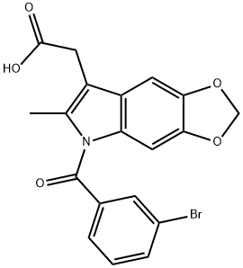 5-(3-Bromobenzoyl)-6-methyl-5H-1,3-dioxolo[4,5-f]indole-7-acetic acid Structure