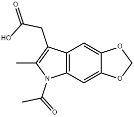 5-Acetyl-2-methyl-5H-1,3-dioxolo[4,5-f]indole-7-acetic acid,50332-09-7,结构式