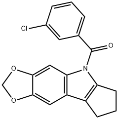 5,6,7,8-Tetrahydro-5-(m-chlorobenzoyl)cyclopenta[b]-1,3-dioxolo[4,5-f]indole Structure