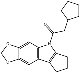5,6,7,8-Tetrahydro-5-(cyclopentylacetyl)cyclopenta[b]-1,3-dioxolo[4,5-f]indole 结构式