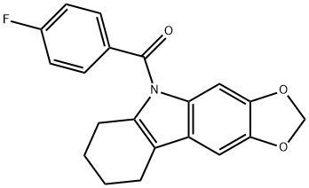 5-(4-Fluorobenzoyl)-6,7,8,9-tetrahydro-5H-1,3-dioxolo[4,5-b]carbazole 结构式
