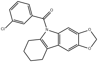 5-(3-Chlorobenzoyl)-6,7,8,9-tetrahydro-5H-1,3-dioxolo[4,5-b]carbazole,50332-22-4,结构式
