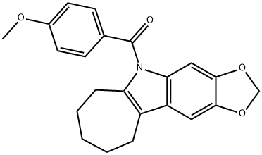 5,6,7,8,9,10-Hexahydro-5-(p-anisoyl)cyclohepta[b]-1,3-dioxolo[4,5-f]indole|