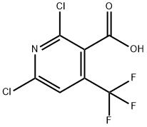2,6-ジクロロ-4-(トリフルオロメチル)ニコチン酸 化学構造式