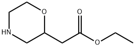 2-(モルホリン-2-イル)酢酸エチル 化学構造式