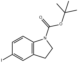 N-BOC-5-碘吲哚啉 结构式