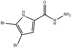 4,5-二溴-1H-吡咯烷-2-碳酰肼, 50371-65-8, 结构式