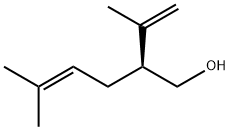 [S,(+)]-5-メチル-2-(1-メチルビニル)-4-ヘキセン-1-オール 化学構造式