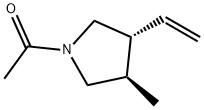 Pyrrolidine, 1-acetyl-3-ethenyl-4-methyl-, trans- (9CI) 化学構造式