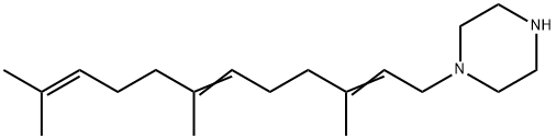 1-(3,7,11-トリメチル-2,6,10-ドデカトリエニル)ピペラジン 化学構造式