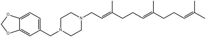 1-Piperonyl-4-[(2E,6E)-3,7,11-trimethyl-2,6,10-dodecatrienyl]piperazine 结构式