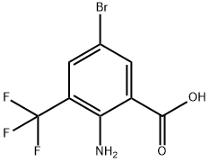 2-aMino-5-broMo-3-(trifluoroMethyl)benzoic acid Struktur