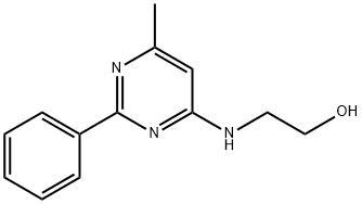 2-[(6-METHYL-2-PHENYL-4-PYRIMIDINYL)AMINO]-ETHANOL 结构式