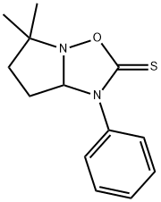 5,6,7,7a-Tetrahydro-5,5-dimethyl-1-phenylpyrrolo[1,2-b][1,2,4]oxadiazole-2(1H)-thione Struktur