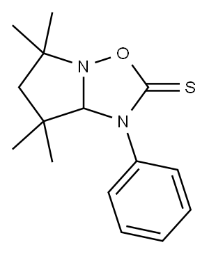 5,6,7,7a-Tetrahydro-5,5,7,7-tetramethyl-1-phenylpyrrolo[1,2-b][1,2,4]oxadiazole-2(1H)-thione 结构式