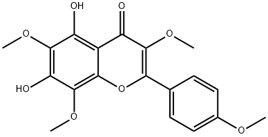 5,7-Dihydroxy-3,6,8-trimethoxy-2-(4-methoxyphenyl)-4H-1-benzopyran-4-one Structure