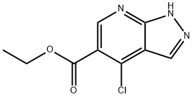 4-クロロ-1H-ピラゾロ[3,4-B]ピリジン-5-カルボン酸エチル 化学構造式