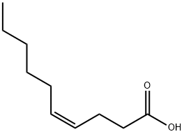 (4Z)-4-デセン酸 化学構造式