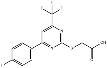 {[4-(4-fluorophenyl)-6-(trifluoromethyl)pyrimidin-2-yl]thio}acetic acid Struktur