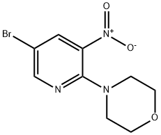 4-(5-ブロモ-3-ニトロピリジン-2-イル)モルホリン 化学構造式