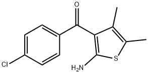 2-氨基-3-(4-氯苯甲酰基)-4,5-二甲基噻吩 结构式