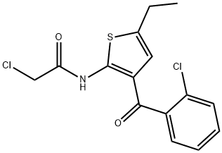 2-(Chloroacetylamino)-3-(o-chlorobenzoyl)-5-ethylthiophene Structure
