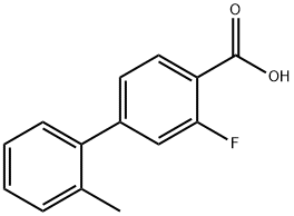 3-フルオロ-2'-メチル-[1,1'-ビフェニル]-4-カルボン酸 化学構造式