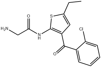 2-(Aminoacetylamino)-3-(o-chlorobenzoyl)-5-ethylthiophene Struktur